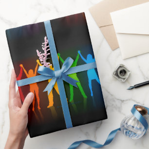 SlipperyJoe's Stolz Menschen Hände Silhouette Farb Geschenkpapier