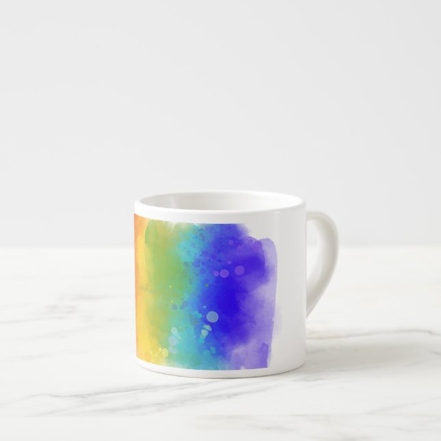 SlipperyJoe's Stolz Spritzer Regenbogenfarben Vibr Espressotasse (Vorderseite Rechts)
