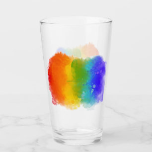 SlipperyJoe's Stolz Spritzer Regenbogenfarben Vibr Glas