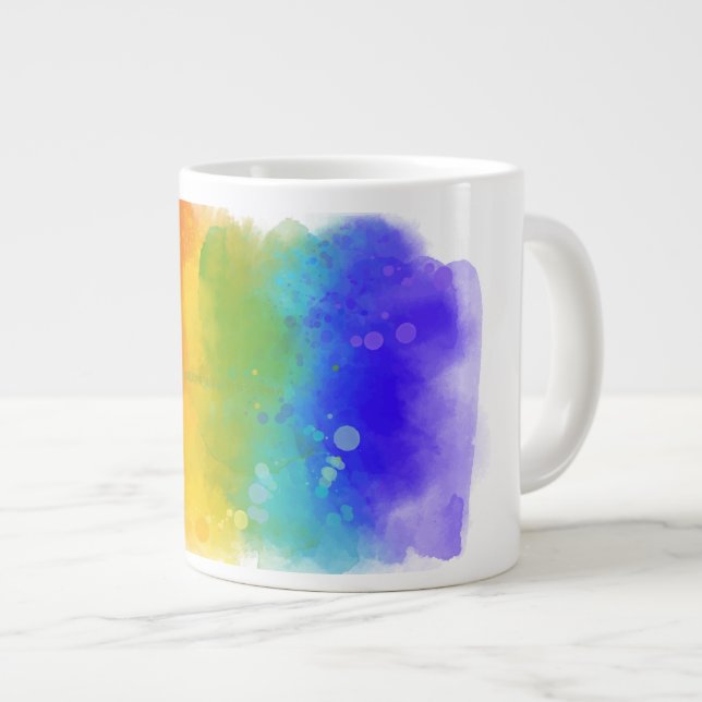 SlipperyJoe's Stolz Spritzer Regenbogenfarben Vibr Jumbo-Tasse (Vorderseite Rechts)