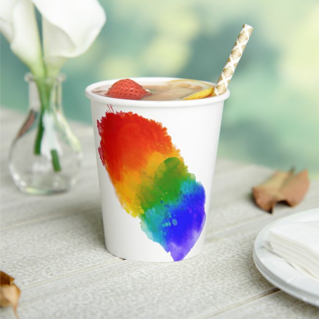 SlipperyJoe's Stolz Spritzer Regenbogenfarben Vibr Pappbecher (In Situ)
