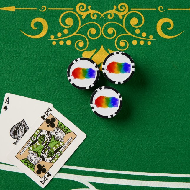 SlipperyJoe's Stolz Spritzer Regenbogenfarben Vibr Pokerchips (Pokertisch (Stapel))