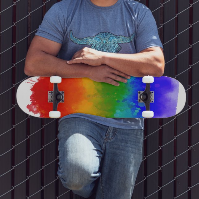 SlipperyJoe's Stolz Spritzer Regenbogenfarben Vibr Skateboard (Außenbereich 3)