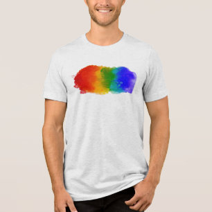 SlipperyJoe's Stolz Spritzer Regenbogenfarben Vibr Tri-Blend Shirt