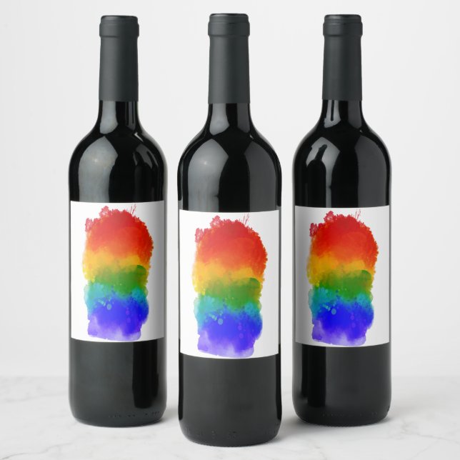 SlipperyJoe's Stolz Spritzer Regenbogenfarben Vibr Weinetikett (Flaschen)