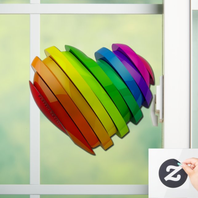 SlipperyJoe's stolze Herzform mehrere Horizonte Fensteraufkleber (Zuhause)