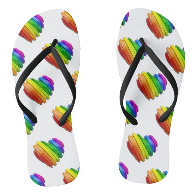 SlipperyJoe's stolze Herzform mehrere Horizonte Flip Flops (Fußbett)