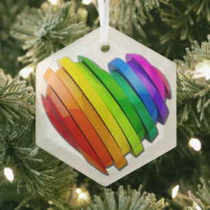 SlipperyJoe's stolze Herzform mehrere Horizonte Ornament Aus Glas