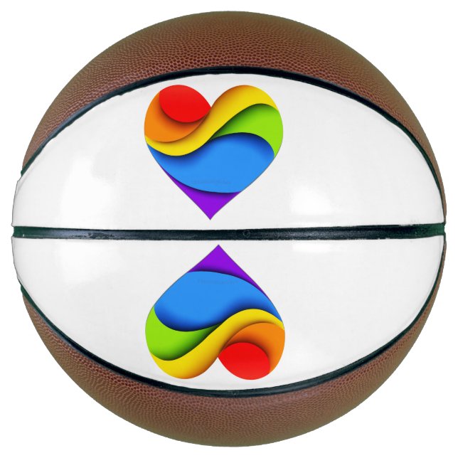 SlipperyJoe's stolze Herzkurve Form 3-D drei-d Basketball (Vorderseite)