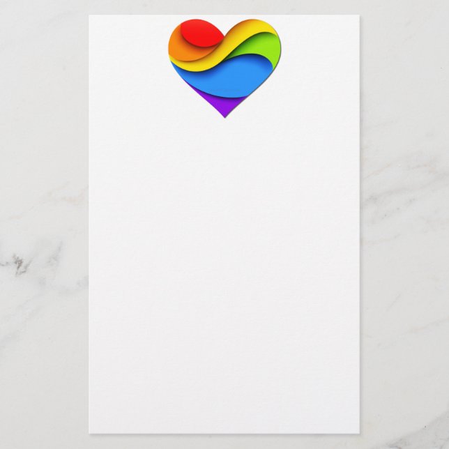 SlipperyJoe's stolze Herzkurve Form 3-D drei-d Briefpapier (Vorderseite)