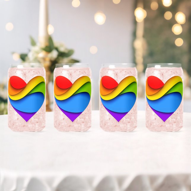 SlipperyJoe's stolze Herzkurve Form 3-D drei-d Dosenglas (Insitu (Hochzeit))