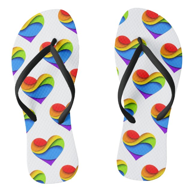 SlipperyJoe's stolze Herzkurve Form 3-D drei-d Flip Flops (Fußbett)
