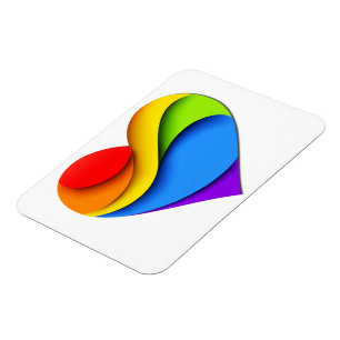 SlipperyJoe's stolze Herzkurve Form 3-D drei-d Magnet