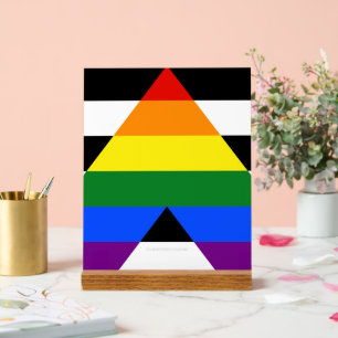 SlipperyJoe's Straight Ally Flag Gay Geschenke LGB Acrylschild