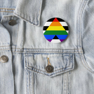 SlipperyJoe's Straight Ally Flag Gay Geschenke LGB Button
