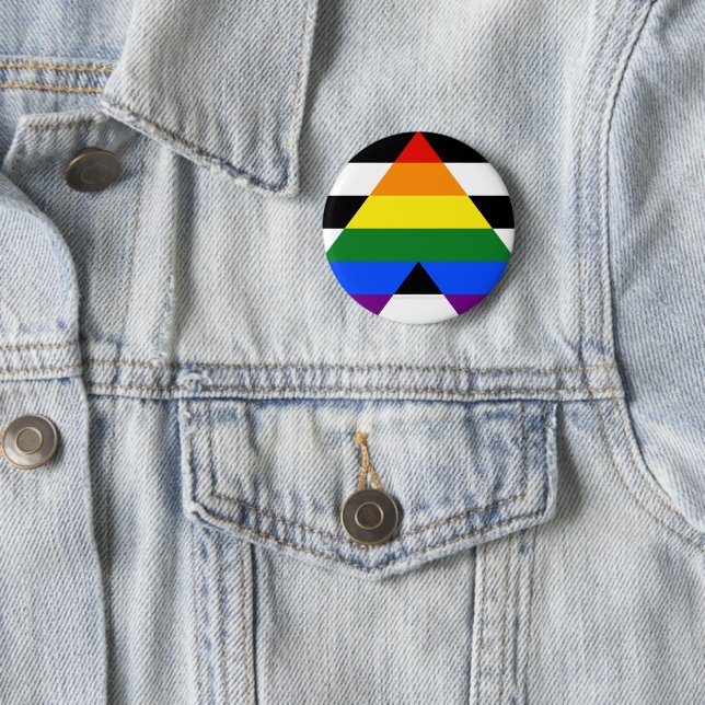 SlipperyJoe's Straight Ally Flag Gay Geschenke LGB Button (Beispiel)