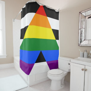 SlipperyJoe's Straight Ally Flag Gay Geschenke LGB Duschvorhang