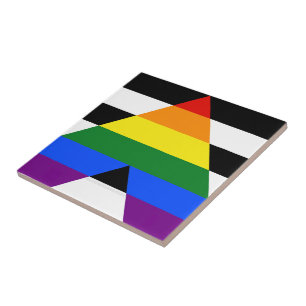 SlipperyJoe's Straight Ally Flag Gay Geschenke LGB Fliese
