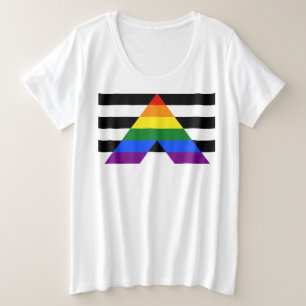SlipperyJoe's Straight Ally Flag Gay Geschenke LGB Große Größe T-Shirt