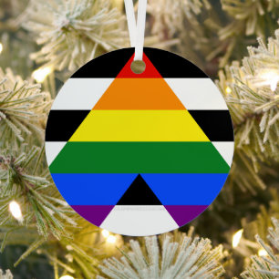 SlipperyJoe's Straight Ally Flag Gay Geschenke LGB Ornament Aus Metall