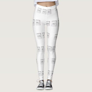SlipperyJoe's STRG ALT ENTF-Taste drei weiße Com Leggings