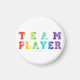 SlipperyJoe's Team Player-Wörter Farbverlauf Regen Magnet