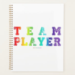 SlipperyJoe's Team Player-Wörter Farbverlauf Regen Planer