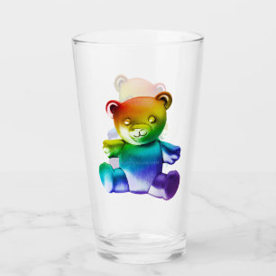SlipperyJoe's Teddybär aus gebürstetem Metall, gla Glas