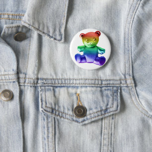 SlipperyJoe's Teddybär aus gebürstetem Metall, san Button