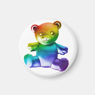SlipperyJoe's Teddybär aus gebürstetem Metall, san Magnet