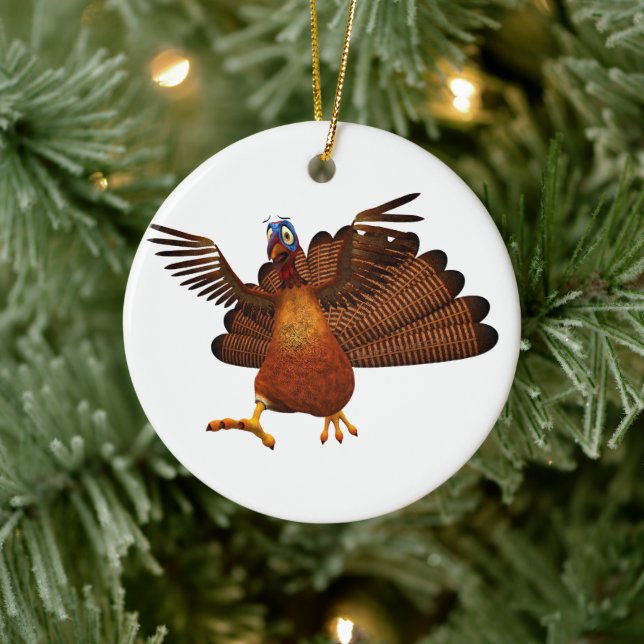 SlipperyJoe's Thanksgiving gobble responsibly live Keramik Ornament (Baum)