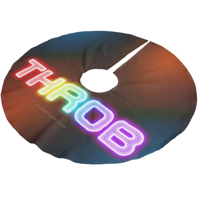 SlipperyJoe's throb Regenbogenförmige Gradientendi Polyester Weihnachtsbaumdecke (Schrägansicht)