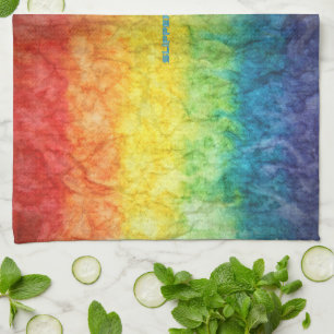 SlipperyJoe's tie-dyed Flagge Regenbogen in etwas  Geschirrtuch