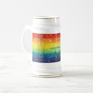 SlipperyJoe's tie-gefärbte Flagge Regenbogen in et Bierglas