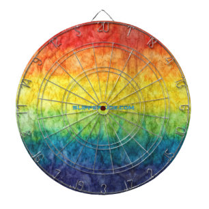 SlipperyJoe's tie-gefärbte Flagge Regenbogen in et Dartscheibe
