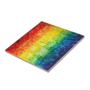 SlipperyJoe's tie-gefärbte Flagge Regenbogen in et Fliese