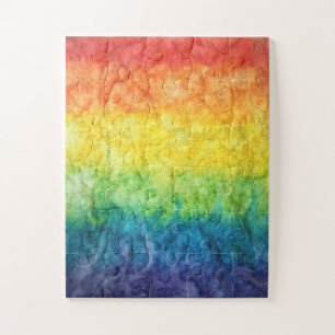 SlipperyJoes tie-gefärbte Flagge Regenbogen in etw Puzzle