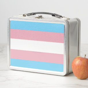 SlipperyJoe's Transgender-Stolzflagge Sichtbarkeit Metall Brotdose
