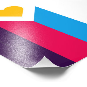 SlipperyJoe's Tricolor Polyamory Pride Flag Gay Gi Fotodruck