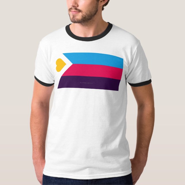 SlipperyJoe's Tricolor Polyamory Pride Flag Gay Gi T-Shirt (Vorderseite)