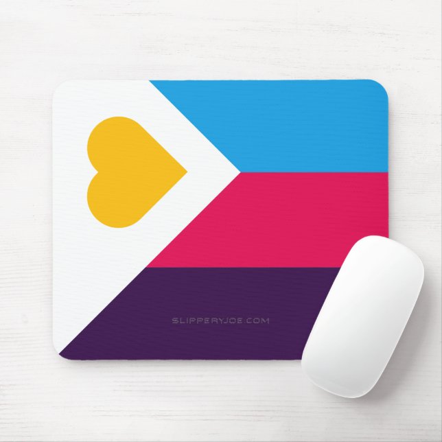 SlipperyJoe's Tricolor Polyamory Pride Flag LGBTQI Mousepad (Mit Mouse)
