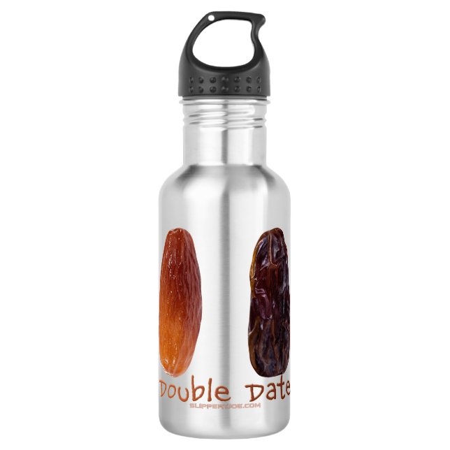 SlipperyJoe's Two Dates Double Date lustiges Shriv Edelstahlflasche (Vorderseite)