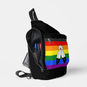 SlipperyJoe's Two-Spirit-Stolzflagge Indigene Symb Crossbody Bag