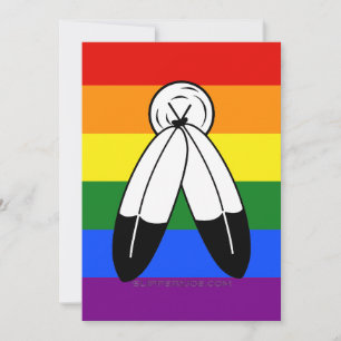 SlipperyJoe's Two-Spirit-Stolzflagge Indigene Symb Feiertagskarte