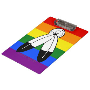 SlipperyJoe's Two-Spirit-Stolzflagge Indigene Symb Klemmbrett