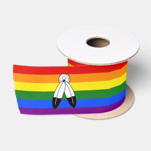 SlipperyJoe's Two-Spirit-Stolzflagge Indigene Symb Satinband