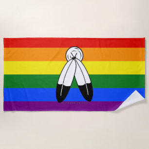 SlipperyJoe's Two-Spirit-Stolzflagge Indigene Symb Strandtuch