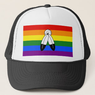 SlipperyJoe's Two-Spirit-Stolzflagge Indigene Symb Truckerkappe