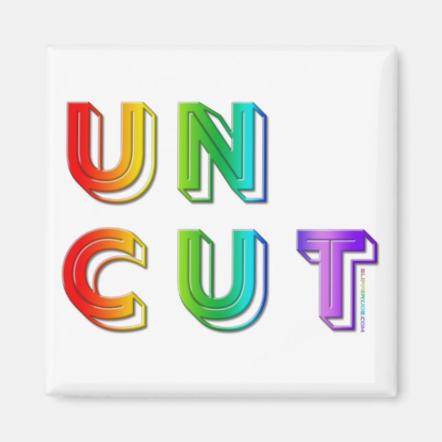 SlipperyJoe's ungeschnittene Wort Regenbogenfarben Magnet (Vorne)