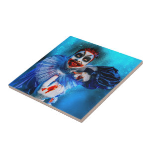 SlipperyJoe's unheimliche Halloween-Clown-Figur be Fliese